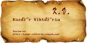 Kozár Viktória névjegykártya